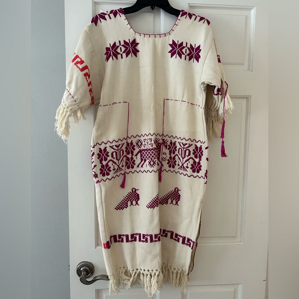 Unique Vintage Hand Embroidered Mexican Dress